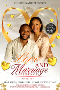 白色 Love and Marriage Conference Poster Template