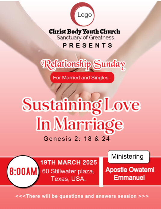 Love and relationships discussion Church design flyer template ...