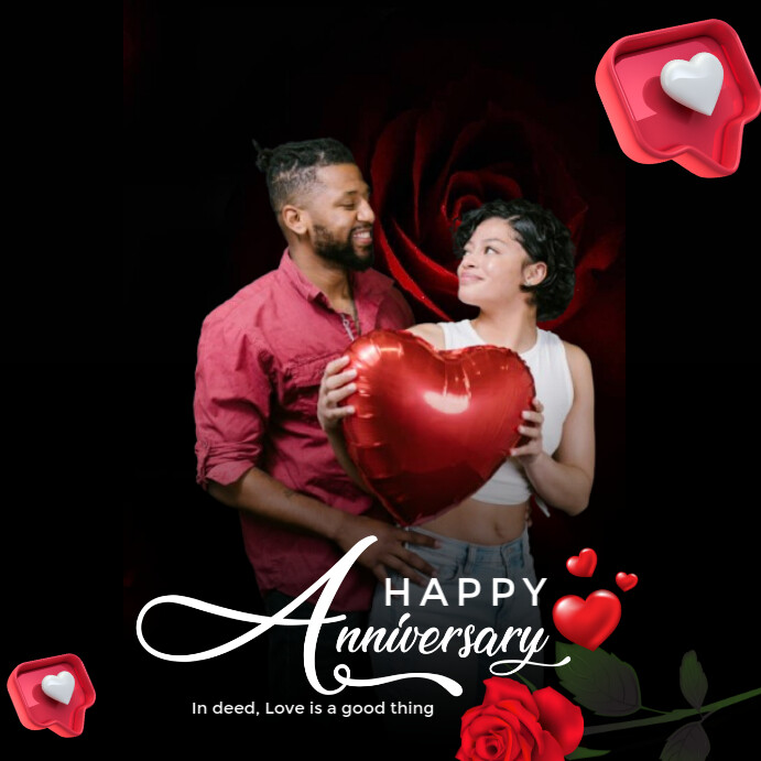 Love Anniversary Instagram-opslag template