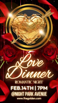 Black Valentine's Day Dinner Reel do Instagram Template