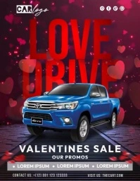 Love Drive Valentines Flyer (format US Letter) template