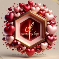 love heart hearts logo design template
