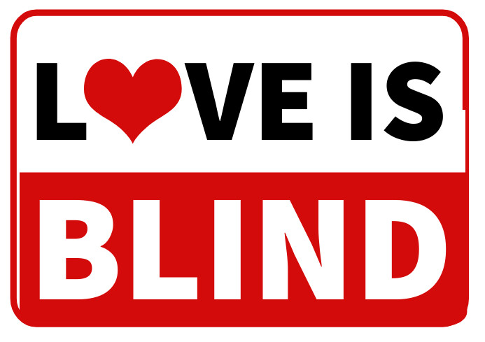 Love is blind typography for print t-shirt A4 template