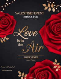 Black and Gold Valentine's Event Flyer template