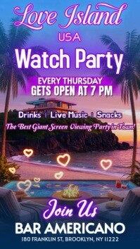 สีม่วง Watch Party Instagram Story Template