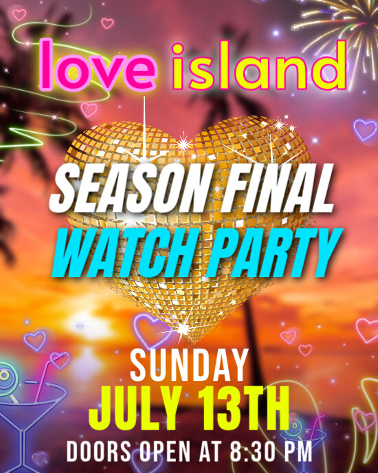 love island Season Final Watch Party Instagram Portrait template