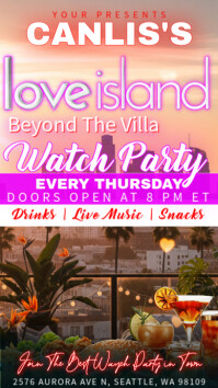 Love Island USA: Beyond The Villa Watch Party Template Instagram Story