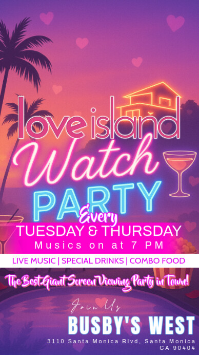 Love Island USA Watch Party Instagram Post Template