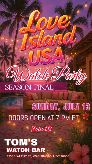 Love Island USA Watch Party Instagram Story Template