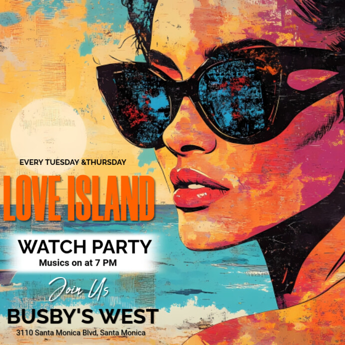 love island watch party instagram post template
