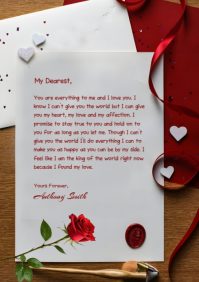 Love letter A4 template