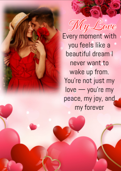 Pink Romantic Love A6 Template | PosterMyWall