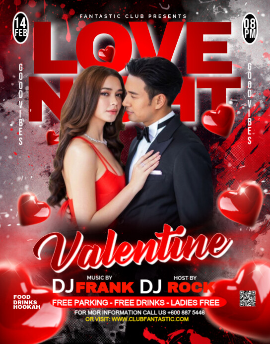 Love Night Valentine Poster/wallboard Poster/muurbord template