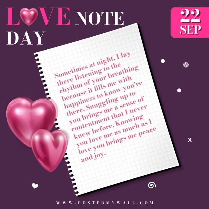 Digital Love Notes Example Love Note Day Template | PosterMyWall