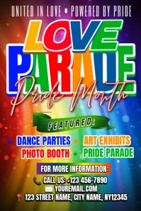 Love Parade – Celebrate Pride Month in Full Color Poster template