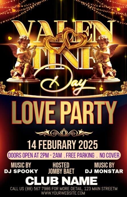 love party, valentine, valentines party, Halfbladsy Breed template