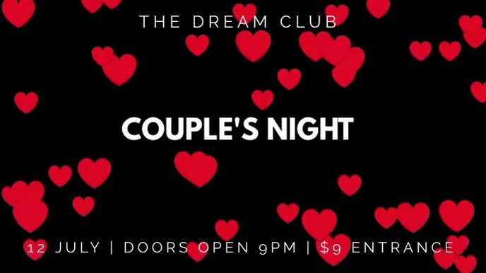 Love Party Couple's Night Video Ad Ekran reklamowy (16:9) template