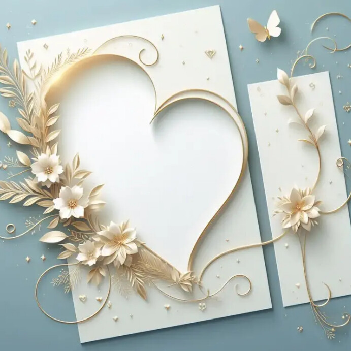 Weeding Shape Card Love shape Wedding invitation card Template | PosterMyWall