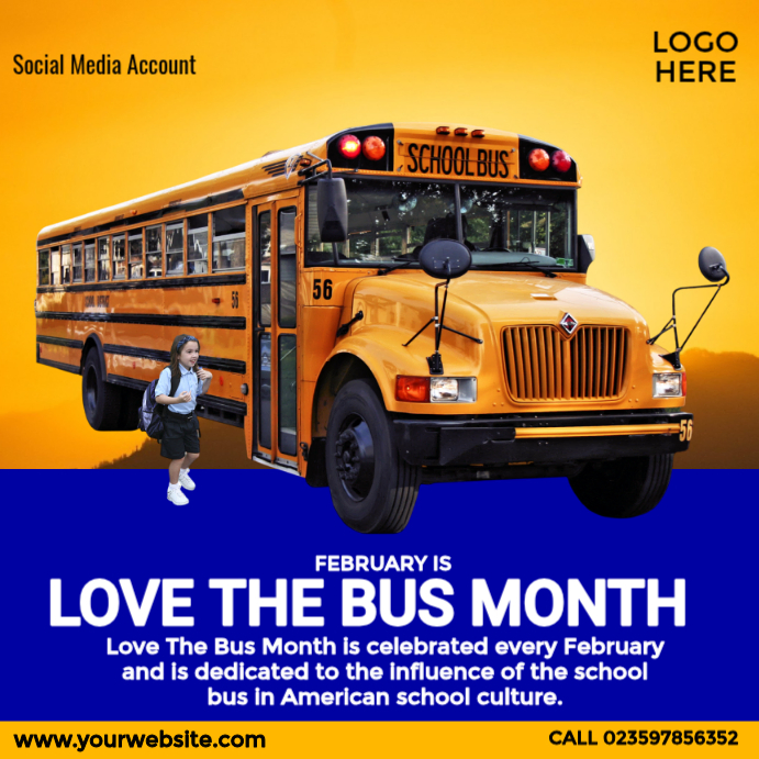 Love The Bus Month Instagram Ad Templat | PosterMyWall