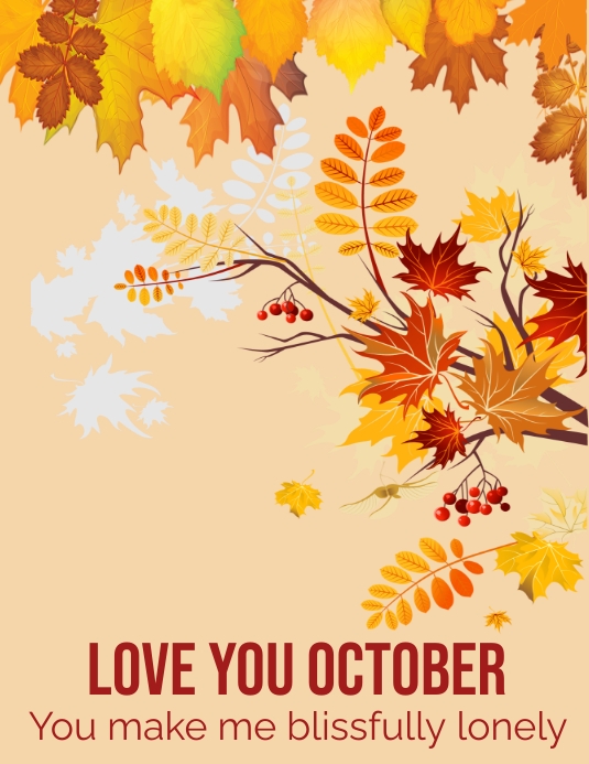 Love you October Ulotka (US Letter) template