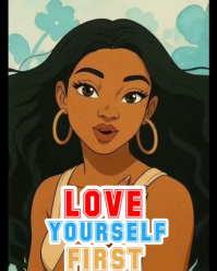 Love yourself first qoute Instagram Portrait template