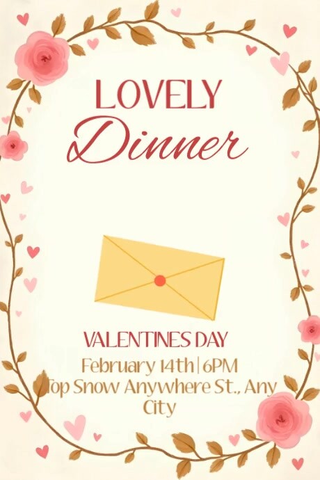 invitation email template 'culinary elegance' for food... Lovely Dinner Invitation Template | PosterMyWall