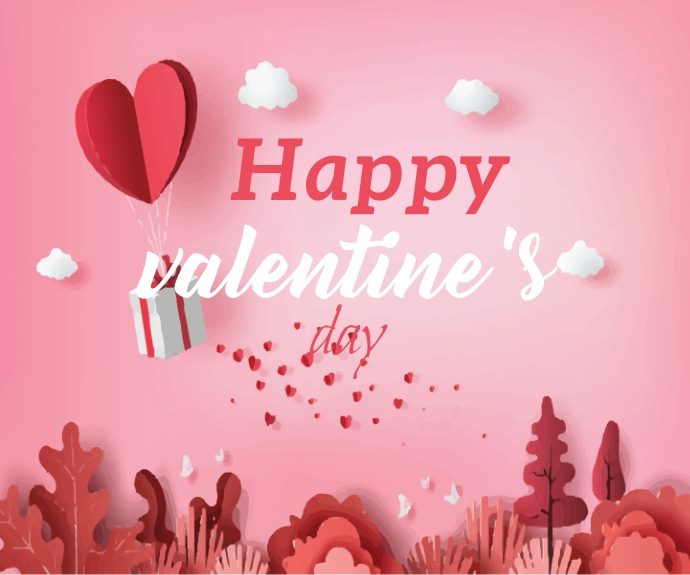 Lovely Happy Valentine's Day Średni prostokąt template