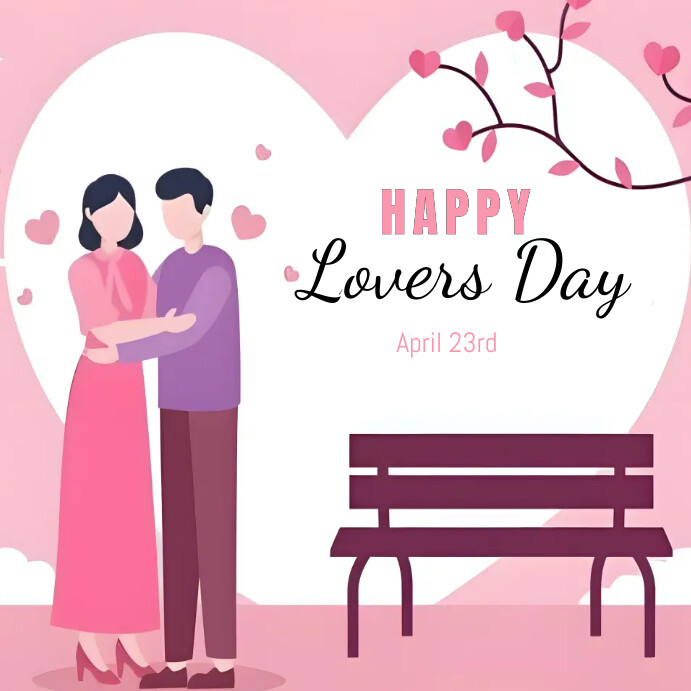 Lover's day April 23rd card template art PosterMyWall — free download
