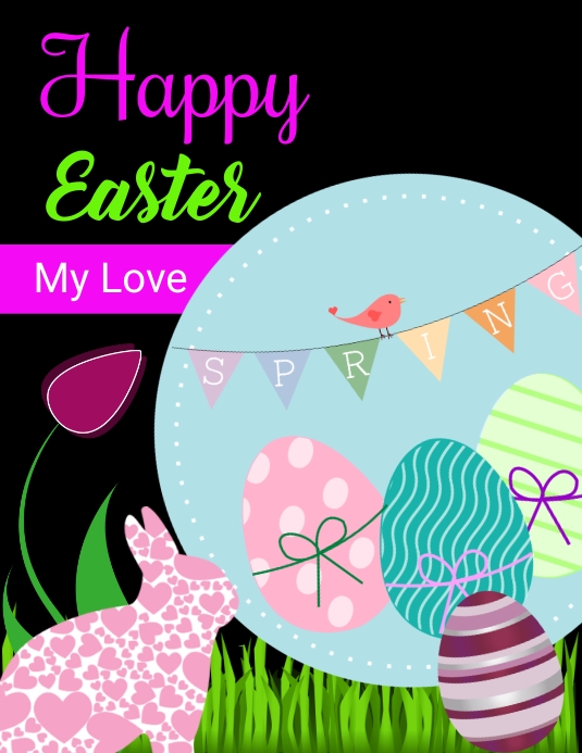 lover easter greetings poster Pamflet (Letter AS) template