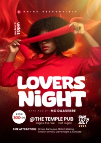 Lovers Night Party Design Template A4