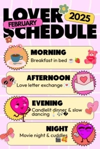 Lovers Schedule Póster template