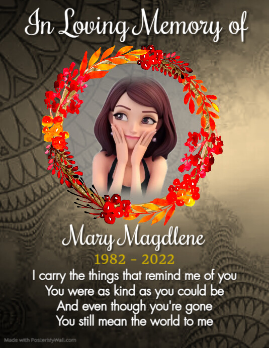 Copy of loving memory, memorial, remembarance, bye, ( | PosterMyWall