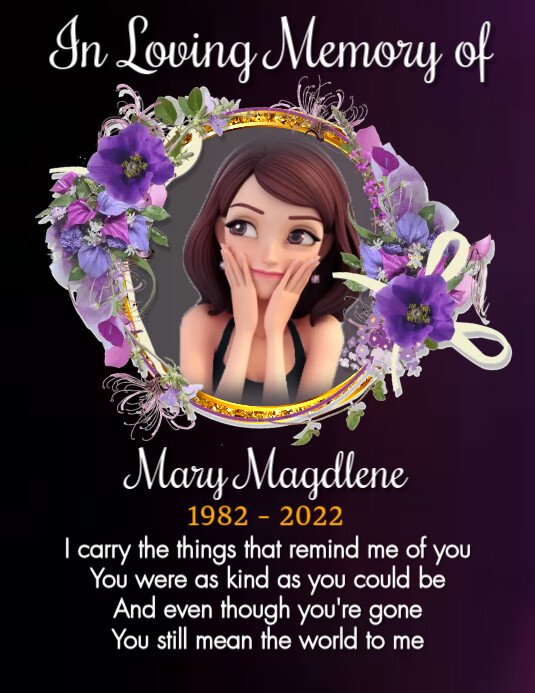 loving memory, memorial, remembarance, bye, ( Template | PosterMyWall