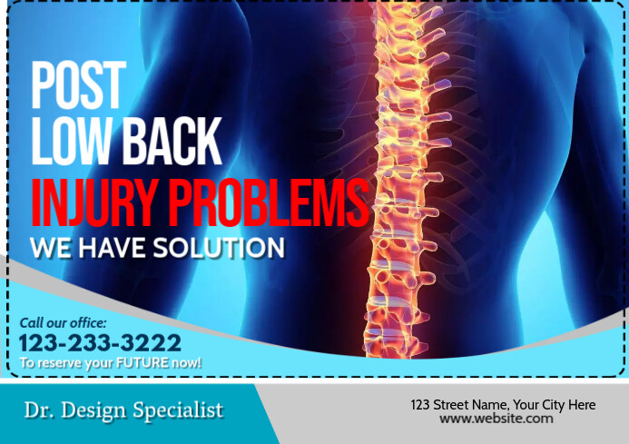 Advertising Back Injuries Low Back Injury Problems Template | PosterMyWall