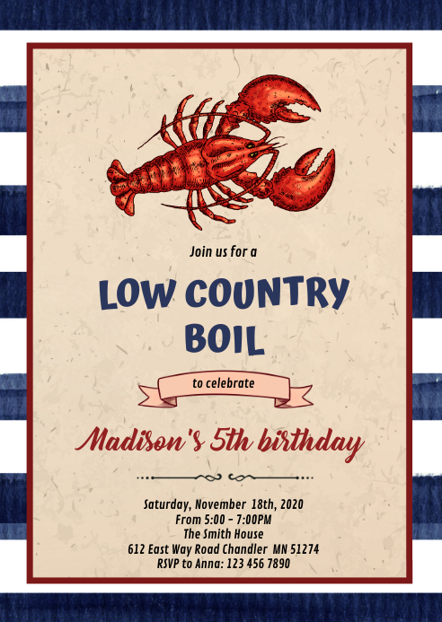 Low Country Boil Invitations
