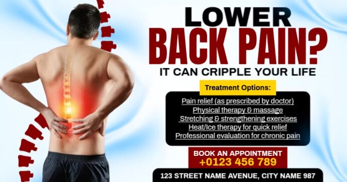 Advertising Back Injuries Lower Back Pain Ads Template | PosterMyWall