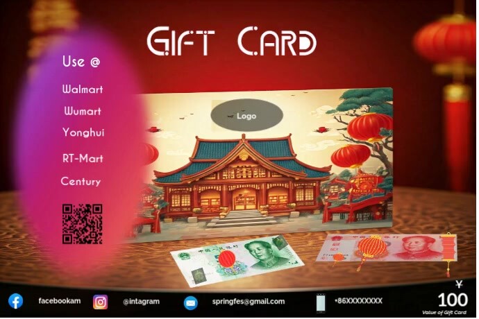 Loyal Customer Gift Card - Spring Festival Rótulo template