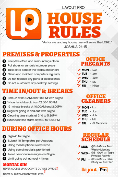 LP House Rules Template | PosterMyWall