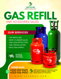 LPG Gas cylinder refill distribution supply delivery service business company promo flyer template