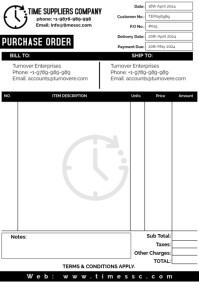 Lpo Example White Purchase Order A4 Template | PosterMyWall