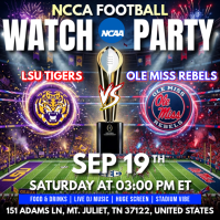 Viola Football Watch Party Publicação no Instagram Template