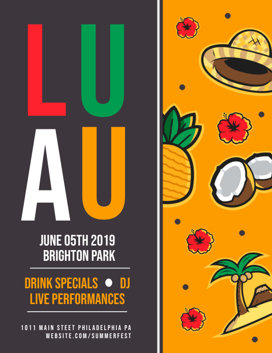 Luau Template PosterMyWall