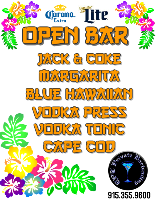 Printable Luau Menu Printable Luau Menu