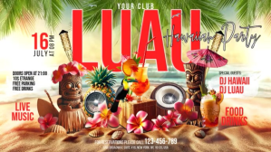 Luau Party Digital Display (16:9) template