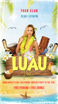 Luau Party Digitalt display (9:16) template