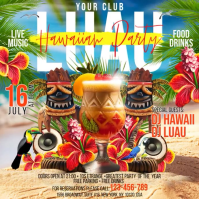 Luau Party โพสต์บน Instagram template