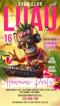 Luau Party Digital Display (9:16) template
