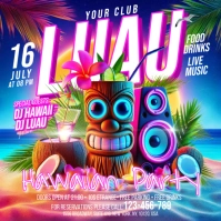 Luau Party Instagram Post template