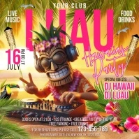 Luau Party Instagram Post template