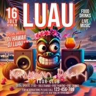 Luau Party Square (1:1) template